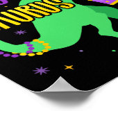 Mardi Gras Saurus Dinosaur T-rex mit Jester-Joker Poster (Ecke)