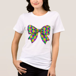Mardi Gras-Schleife Coquette-Schleife Mardi Gras Tri-Blend Shirt