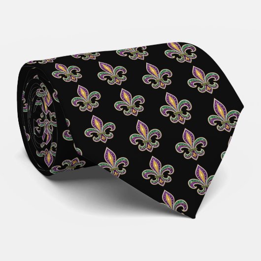 Mardi-Gras-Schlips Krawatte (Gerollt)