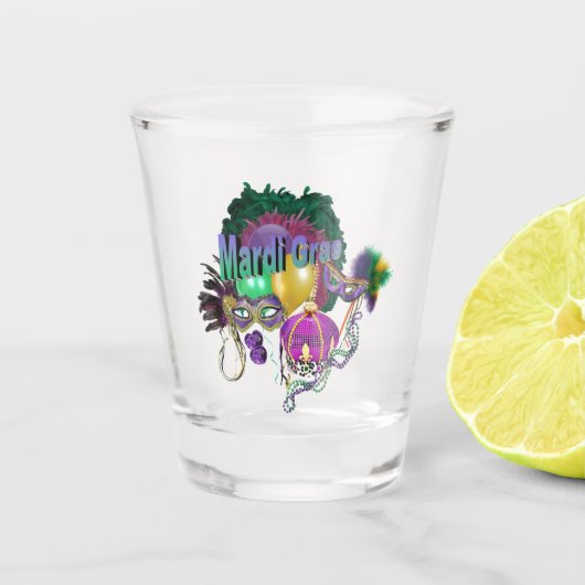 Mardi Gras Schnapsglas (Vorderseite)