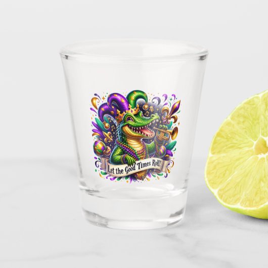 Mardi Gras Schnapsglas (Vorderseite)