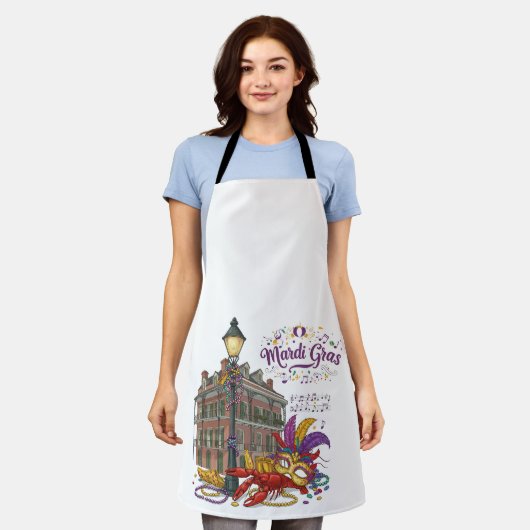 Mardi Gras Schürze (Getragen)