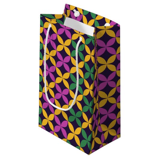 Mardi Gras Seven Circles Kleine Geschenktüte (Vorderseite Schrägansicht)