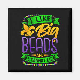 Mardi Gras-Shirt Ich mag große Perlen und ich kann Magnet