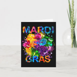 Mardi Gras Shirt Maske Wasserfarben Frauen Männer  Karte