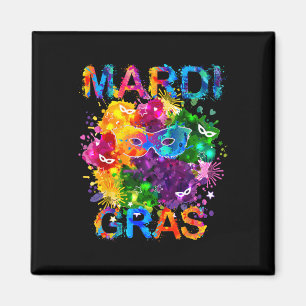 Mardi Gras Shirt Maske Wasserfarben Frauen Männer Magnet