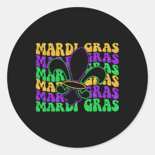 Mardi Gras Shirts für Frauen Kinder Männer Beads M Runder Aufkleber