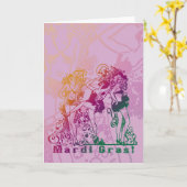 Mardi Gras Showgirls Karte (Gelbe Blume)