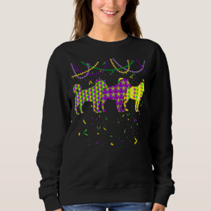 Mardi Gras Siberian Husky Dog Festival Welpe Dog L Sweatshirt