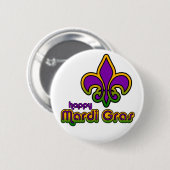 Mardi Gras Siebziger Retro-Knopf Button (Vorne & Hinten)