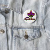 Mardi Gras Siebziger Retro-Knopf Button (Beispiel)