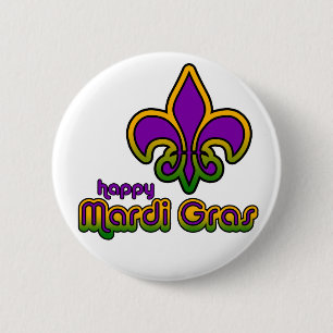 Mardi Gras Siebziger Retro-Knopf Button
