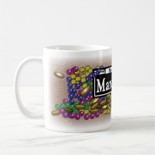 Mardi Gras Sign - Gold Glitzer Kaffee Tasse