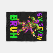 Mardi Gras Six Seven Bruh Dab Jester 6 7 Meme Fat  Fleecedecke (Vorderseite (Horizontal))