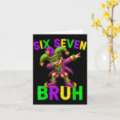 Mardi Gras Six Seven Bruh Dab Jester 6 7 Meme Fat  Karte (Gelbe Blume)