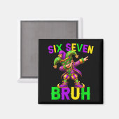 Mardi Gras Six Seven Bruh Dab Jester 6 7 Meme Fat  Magnet (Vorderseite/Rückseite)