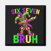 Mardi Gras Six Seven Bruh Dab Jester 6 7 Meme Fat Magnet (Vorne)