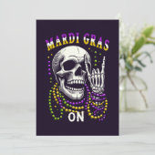 Mardi Gras Skeleton Feiertagskarte (Stehend Vorderseite)