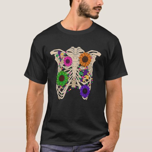 Mardi Gras Skeleton Ribs Karneval Throws Beads Cut T-Shirt (Vorderseite)