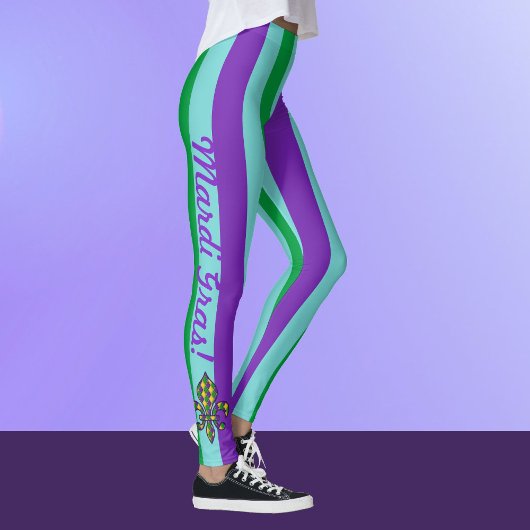 Mardi Gras Skinny Stripes Leggings
