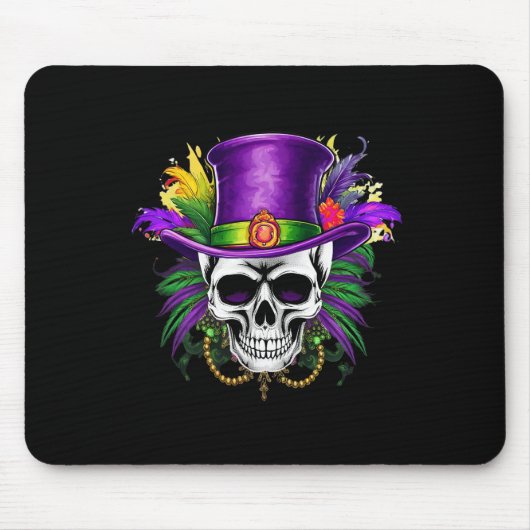 Mardi Gras Skull Karneval Jazz Mousepad (Vorne)