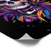 Mardi Gras Skull Skeleton Poster (Ecke)