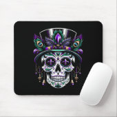 Mardi Gras Skull Top Hat New Orleans Hexendoktor Mousepad (Mit Mouse)