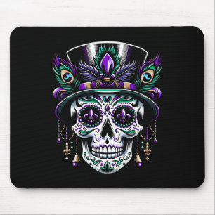 Mardi Gras Skull Top Hat New Orleans Hexendoktor Mousepad