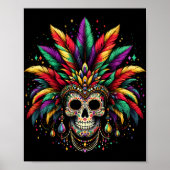 Mardi Gras Skull Witch Doctor New Orleans Men Wome Poster (Vorne)