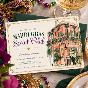 Mardi Gras Social Club New Orleans Einladung