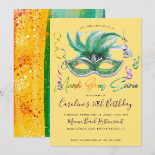 Mardi Gras Soiree 30. Geburtstag Einladung
