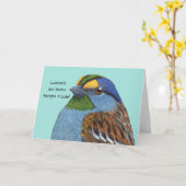 Mardi Gras Sparrow Grußkarte Karte (Gelbe Blume)