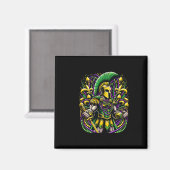 Mardi Gras Spartan Warrior Jester Magnet (Vorderseite/Rückseite)