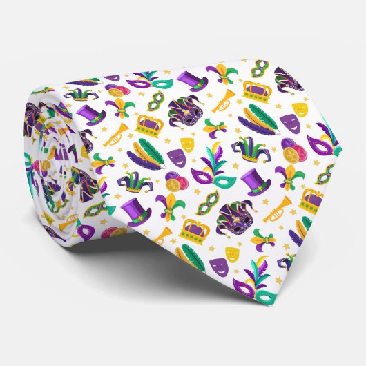 Mardi Gras Spaß Krawatte (Gerollt)