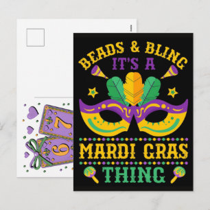 Mardi Gras Spielkarten Six Seven Deck Trucker  Feiertagspostkarte