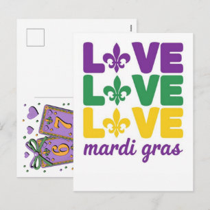 Mardi Gras Spielkarten Six Seven Deck Trucker  Feiertagspostkarte