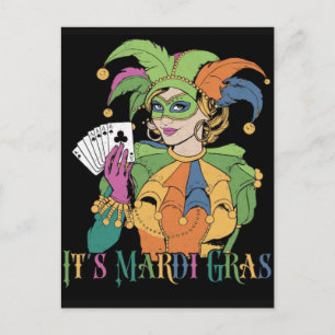 Mardi Gras Spielkarten Six Seven Deck Trucker  Feiertagspostkarte