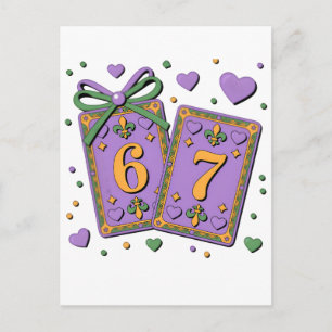 Mardi Gras Spielkarten Six Seven Deck Trucker Ha Feiertagspostkarte