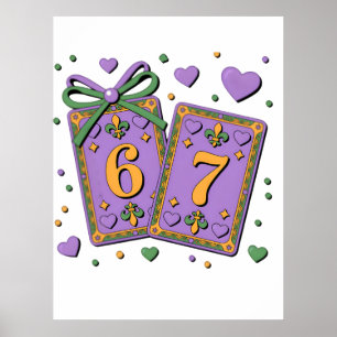 Mardi Gras Spielkarten Six Seven Deck Trucker Ha Poster