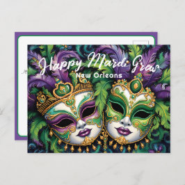 💚 💜 💛 Mardi Gras Splendor Postkarte