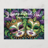 💚 💜 💛 Mardi Gras Splendor Postkarte (Vorderseite)