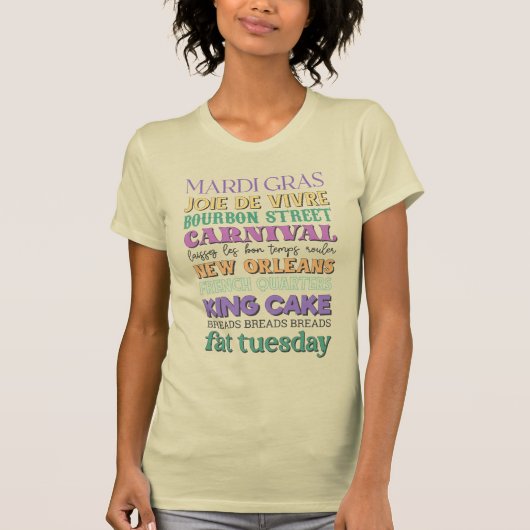 Mardi Gras Sprichwort-Joie De Vivre-Bourbon Street T-Shirt (Vorderseite)
