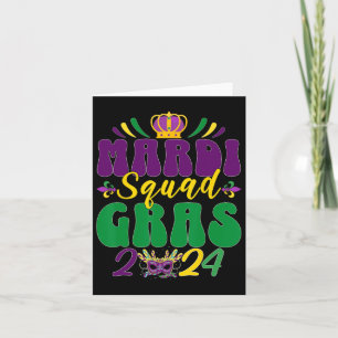 Mardi Gras Squad 2024 Group Matching Celebration Karte
