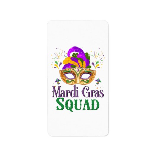 Mardi Gras Squad Adressaufkleber (Vorne)