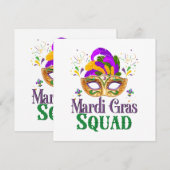 Mardi Gras Squad Einladung (Vorne/Hinten)
