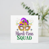 Mardi Gras Squad Einladung (Stehend Vorderseite)
