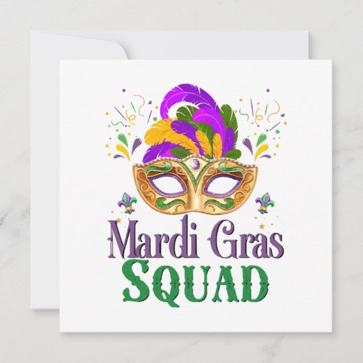 Mardi Gras Squad Einladung (Vorderseite)