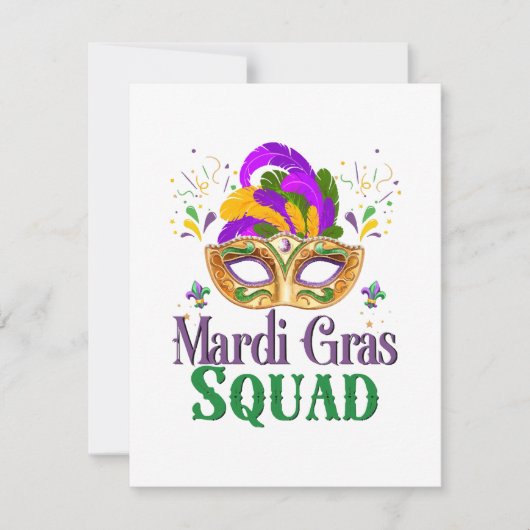 Mardi Gras Squad Feiertagskarte (Vorderseite)