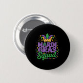 Mardi Gras Squad Matching Group Cruise Crew Party Button (Vorne & Hinten)