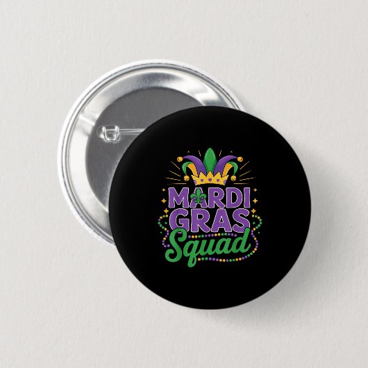 Mardi Gras Squad Matching Group Cruise Crew Party Button (Vorne & Hinten)